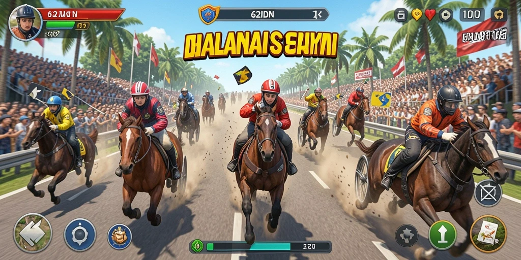 Tampilan gameplay racing yang mendebarkan di 62IDN.