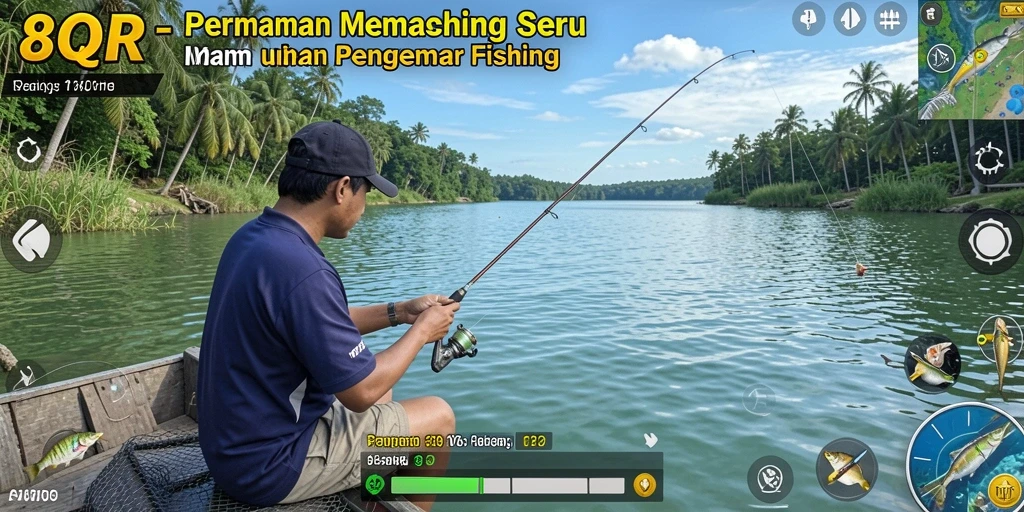 Gameplay seru 8QR saat menangkap ikan di lokasi menarik.