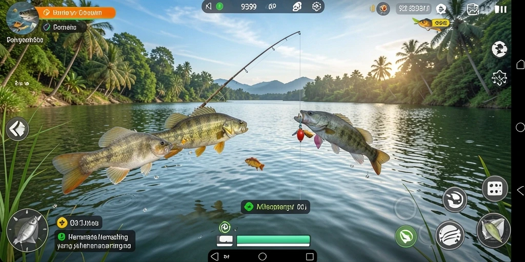 Tangkapan ikan besar dalam gameplay yang menantang.