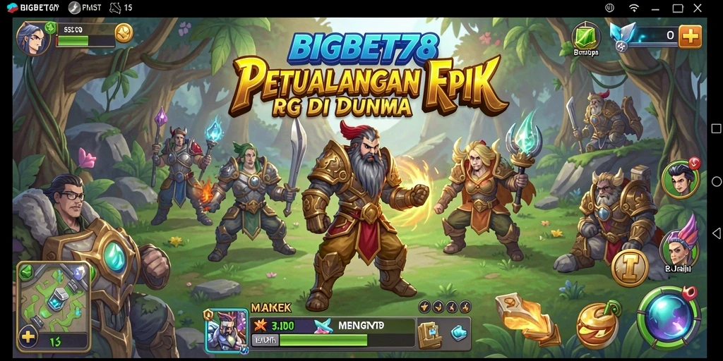 Tangkapan layar gameplay BIGBET78 yang menampilkan pertarungan epik.