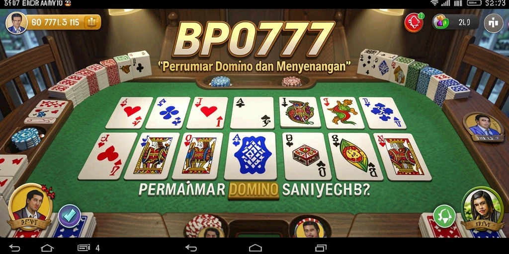 Tampilan screenshot BPO777 menampilkan gameplay Domino yang seru.