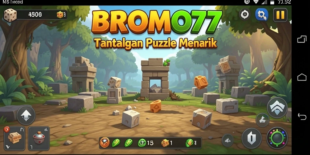Tampilan gameplay BROMO77 yang menantang dan penuh warna.