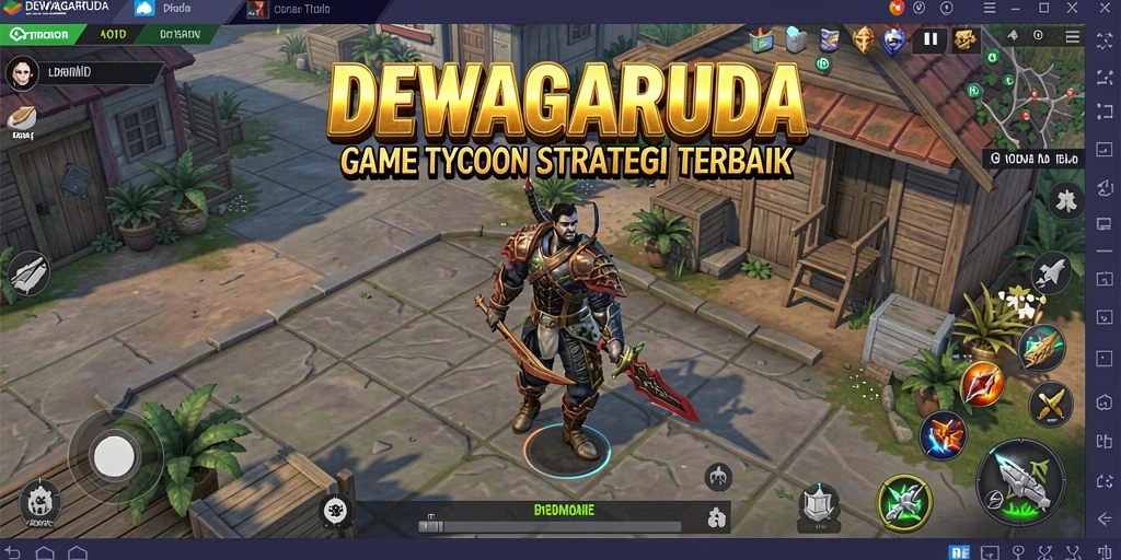 Screenshot gameplay DEWAGARUDA yang menunjukkan aktivitas bisnis.