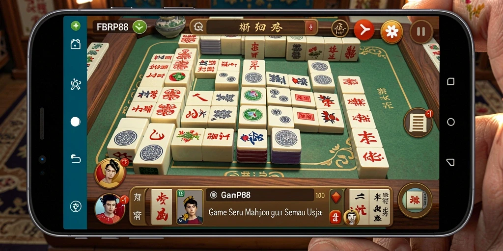 Tampilan utama gameplay FBRP88 yang menampilkan serunya bermain Mahjong.