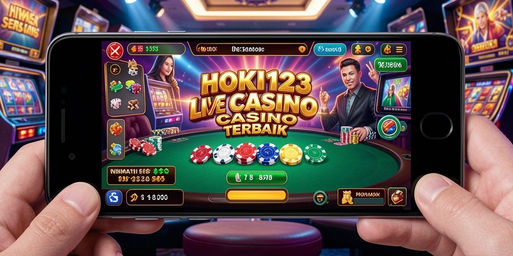 Tangkapan layar gameplay HOKI123 yang menampilkan suasana Live Casino.