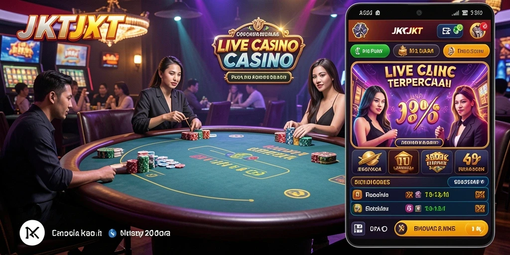 Tampilan menarik gameplay Live Casino di JKTJKT.