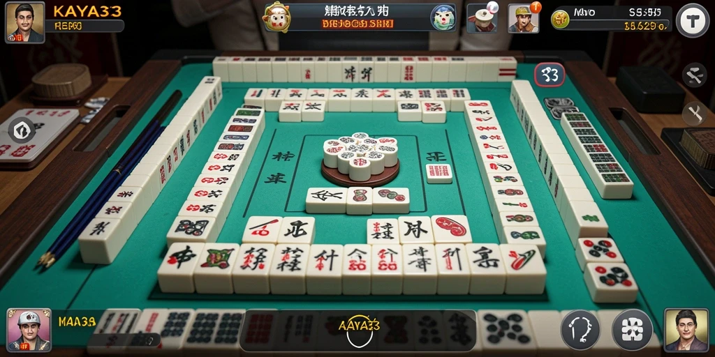 Tangkapan layar utama KAYA33 menampilkan gameplay seru Mahjong.