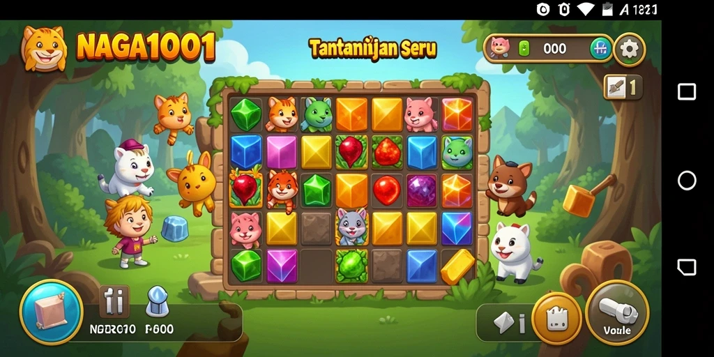 Tampilan gameplay menantang dalam game Puzzle NAGA1001.