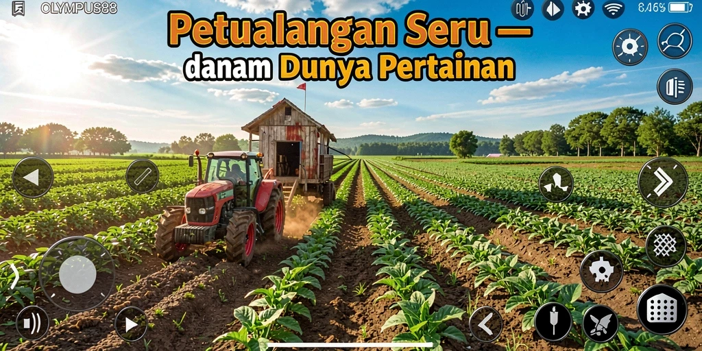 Screenshot gameplay OLYMPUS88 menunjukkan suasana pertanian yang memukau.