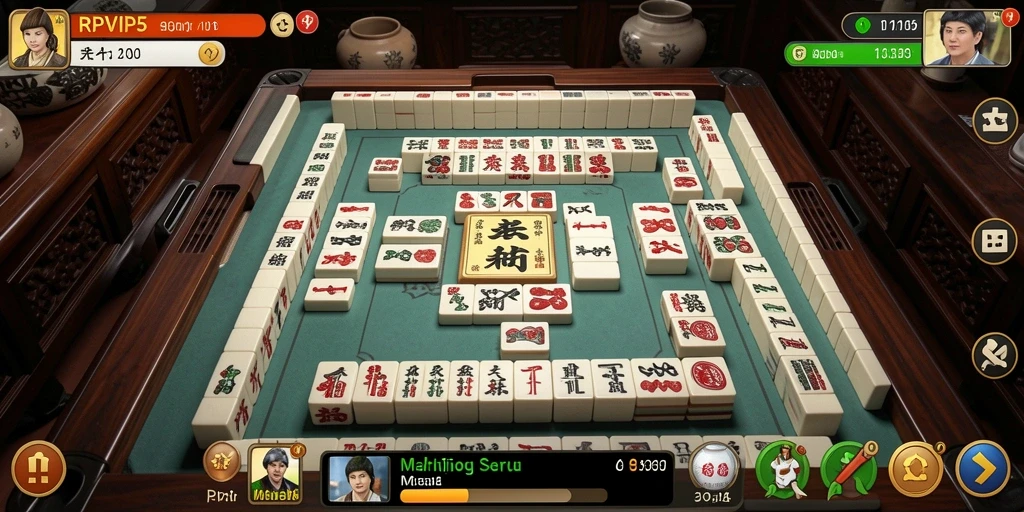 Screenshot utama RPVIP5 menunjukkan gameplay seru Mahjong yang menarik.
