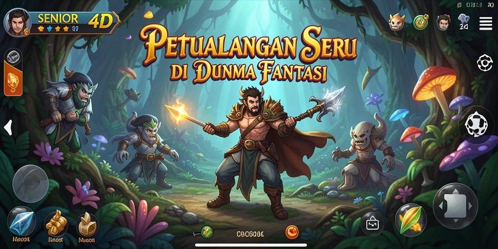 Tampilan gameplay SENIOR4D menunjukkan aksi seru di dunia fantasi.