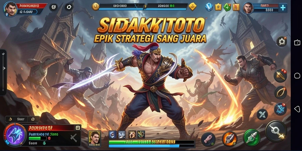 Tampilan gameplay <strong>SIDAKTOTO</strong> menunjukkan pertarungan yang dinamis dan seru.