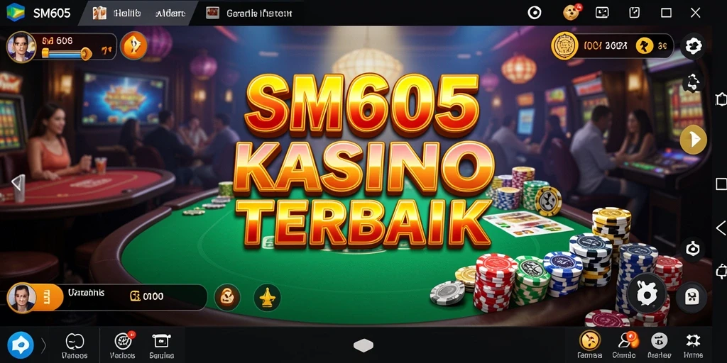 Tampilan utama SM605 yang memukau dengan gameplay Kasino yang menegangkan.