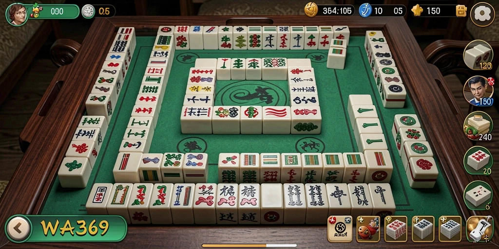 Gameplay seru di WA369 dengan berbagai desain papan Mahjong.