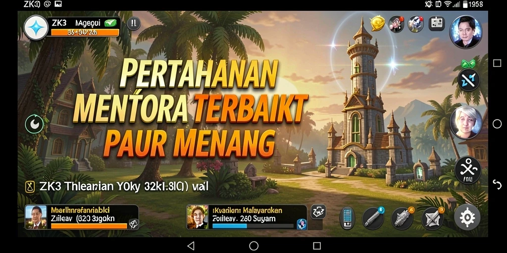 Tangkapan layar ZK3 menunjukkan aksi pertahanan menara yang mendebarkan.